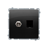 "Simon BASIC WMUA-0510xx-Y011 Gniazdo antenowe typu F + RJ45 kat.6 (moduł)