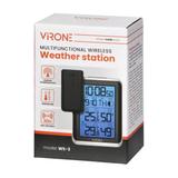 Bezprzewodowa stacja pogodowa z pomiarem temperatury i wilgotności zewnętrznej i wewnętrznej zegar W