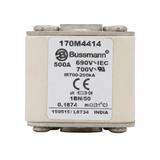 FUSE 500A 690V 1BN/50 AR UC Wkładka szybka 500A AC 690V rozmiar 1 53x69x51 mm aR IEC UL w 170M4414 E