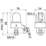 Zacisk kołpakowy zwykły, 25-150 mm2, fi 25 mm, złącze 6-kątne