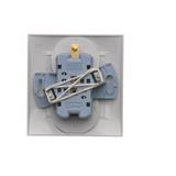 Simon 54 Gniazdo z/u podwójne z f. niezm. faz z przesłonami 16A z. śrubowe. monoblok srebrny mat