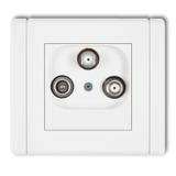 FLEXI Gniazdo abonenckie 2 wyjścia SAT + TV biały