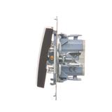 Simon 54 Przycisk pojedynczy zwierny z podświetleniem LED bez piktogramu 10A szybkozłączka brąz mat