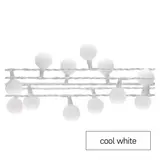 Dekoracje - 40 LED big cherry 4m IP44 zimna biel, biały przewód, IP44, timer