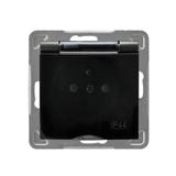 IMPRESJA Gniazdo bryzgoszczelne z uziemieniem IP-44 z przesłonami torów prądowych wieczko przezroczy