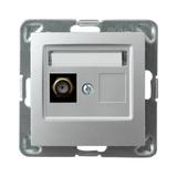 IMPRESJA Gniazdo antenowe typu F pojedyncze - kolor srebro