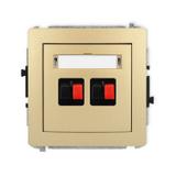 DECO Mechanizm gniazda głośnikowego podwójnego złoty