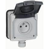 Plexo IP66 Gniazdo Pojedyncze Z Klapką 16A 250 V Komplet Natynkowy 090466 LEGRAND