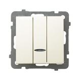 AS Łącznik potrójny z podświetleniem pomarańczowym - kolor ecru