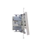 Simon 55 Przycisk zwierny pojedynczy zwierny z podświetleniem LED szybkozłączka Aluminium mat TP1L.01/143 KONTAKT