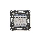 Simon 55 Łącznik schodowy podwójny z podświetleniem bez piktogramu – osobne podświetlenie dla każdego klawisza szybkozłączka Aluminium mat TW6/2L2.01/X/143 KONTAKT