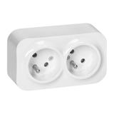 Gniazdo podwójne natynkowe ToDo 16A 230VAC IP20 białe 10 szt. OR-OE-7206/W/10 ORNO