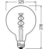 Lampa LED Vintage 1906 CL GLOBE125 Filament szkło przezroczyste GOLD 27 non-dim 5W 820 E27