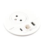INCARA: DISQ 80 - 2P+Z / USB A+C / WYJŚCIE KABLOWE - 2,0 M-BIAŁY, Legrand