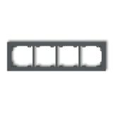 DECO Ramka uniwersalna poczwórna z tworzywa grafitowy mat