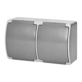 Gniazdo podwójne 2x2P+Z Schuko AQUATIC IP44 szary-grafit OR-OE-7106(GS)/GR ORNO