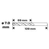 Wiertło do metalu HSS-CNC 124° ''Pro-Tec'' 7,0mm GRAPHITE 55H027 GTX 55-027 GTX Poland