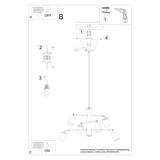 Sollux Żyrandol LEMMI 6 czarny SL.1207