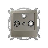 AS Gniazdo RTV-SAT z dwoma wyjściami SAT - kolor satyna light