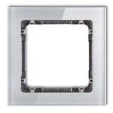DECO Ramka uniwersalna pojedyncza - efekt szkła (ramka: szara; spód: grafitowy)