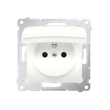 Simon 54 Gniazdo IP44 bez uszczelki 16A z. śrub. kremowy *Wymagana uszczelka ramki