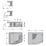 obudowa zabezpieczająca przewody 2-bieg. szara raster 7,5 mm