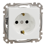 Sedna Design & Elements, gniazdo schuko z przesłonami, białe