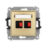 ICON Mechanizm gniazda głośnikowego podwójnego złoty
