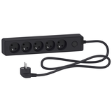 Odace, przedłużacz 5-gniazdowy z łącznikiem 1,5m antracyt