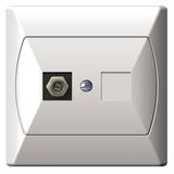 AKCENT Gniazdo antenowe typu F pojedyncze - kolor biały