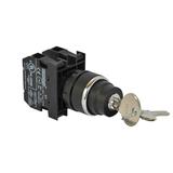 Przycisk kluczykowy, 3 pozycyjny, 2NO, I poz. powrotna II poz. powrotna, II-0-I