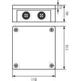VP-52 Puszka n/t 118x118x46 IP55 8-wl Z-sł. Z-ac. popiel VP 052-53 61.164 OPATÓWEK