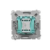 Simon Basic Przycisk światło z podświetleniem LED na 24V 10A 24V szybkozłączka srebrny mat