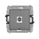 MINI Mechanizm gniazda antenowego pojedynczego typu F (SAT) niklowany, bez pola opisowego szary mat