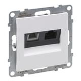 SUNO - Gniazdo RJ 11 + RJ 45/KAT 6 UTP, Biały, Legrand