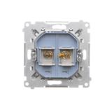 Simon 55 Gniazdo głośnikowe pojedyncze Przekrój przewodów dla wyjścia do 6 mm2 Jasnoszary mat TGL.01/114 KONTAKT