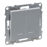 Suno Łącznik Świecznikowy Z Podświetleniem - 10 Ax - 250V - Zaciski Automatyczne Aluminium 721315 LEGRAND