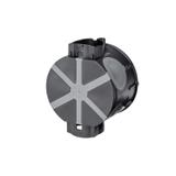 E106-2K ,  Puszka podtynkowa łączona O60mm,  z membranami przebiciowymi, płytka, czarny