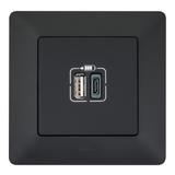 VALENA LIFE - GNIAZDO USB A+C 3A - CZARNE