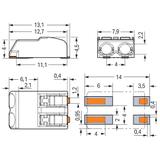 złączka SMD do płytek drukowanych z przyciskami