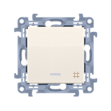 Simon 10 Łącznik krzyżowy z podświetleniem LED 10A z. śrub. krem