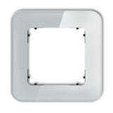 ICON Ramka uniwersalna pojedyncza zaokrąglona - efekt szkła (ramka: szara; spód: czarny) szary