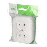 Gniazdo podwójne natynkowe 2x2p 16A, 250V, FAN, biały NT-5F BIAŁY ORNO