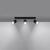 Plafon sufitowy czarny/chrom GU10 NERO 3 SOLLUX