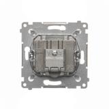 Simon 54 Gniazdo antenowe R-TV-SAT przelotowe srebrny mat