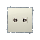 Simon Basic Gniazdo antenowe typu podwójne beż