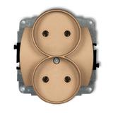 TREND Mechanizm gniazda podwójnego do ramki poziomej bez uziemienia 2x2P (przesłony torów prądowych)