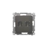 Simon 54 Gniazdo HDMI podwójne brąz mat