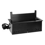 Gniazdo meblowe wpuszczane w blat z płaskim frezowanym rantem szczotką przeciwkurzową i przewodem 1,