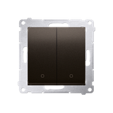 Simon 54 Łącznik dwubiegunowy podwójny 16A z. śrub. brąz mat